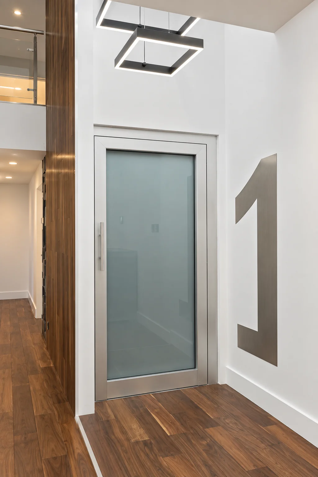 Private residential lift serving all three levels