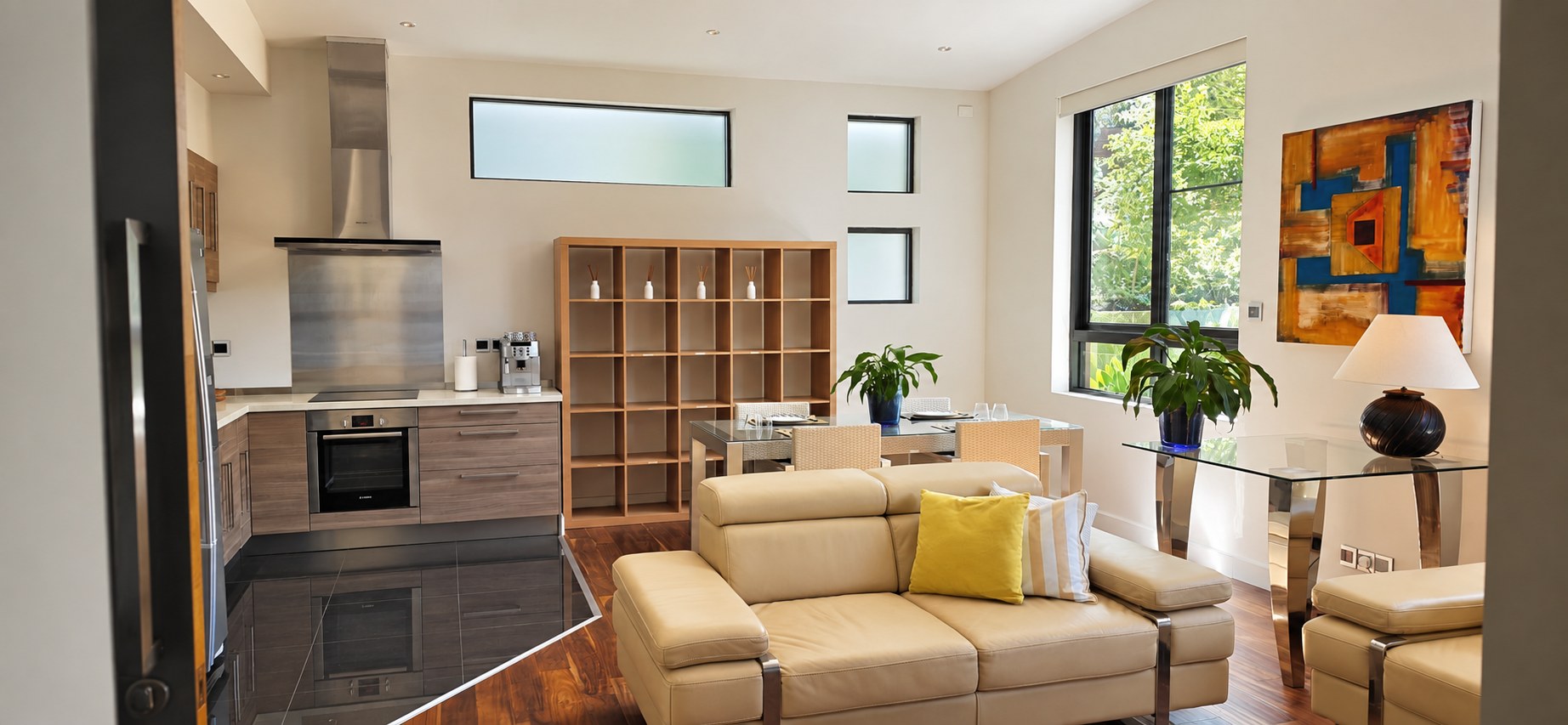 Self-contained guest retreat with living space and kitchen